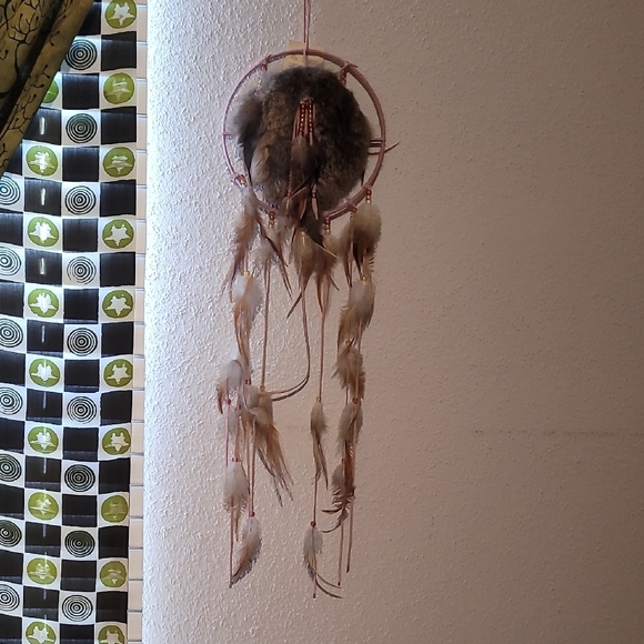Other - Vintage Brown and Tan Dreamcatcher with Feathers